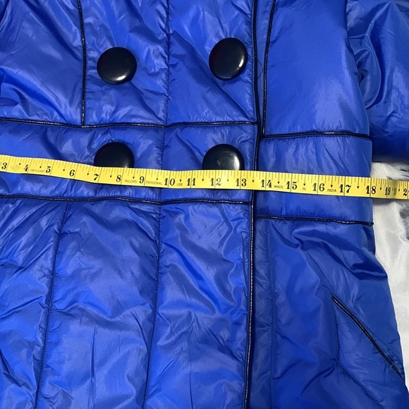 JACK BB DAKOTA size large cobalt blue big black buttons puffy pea coat - Picture 13 of 15